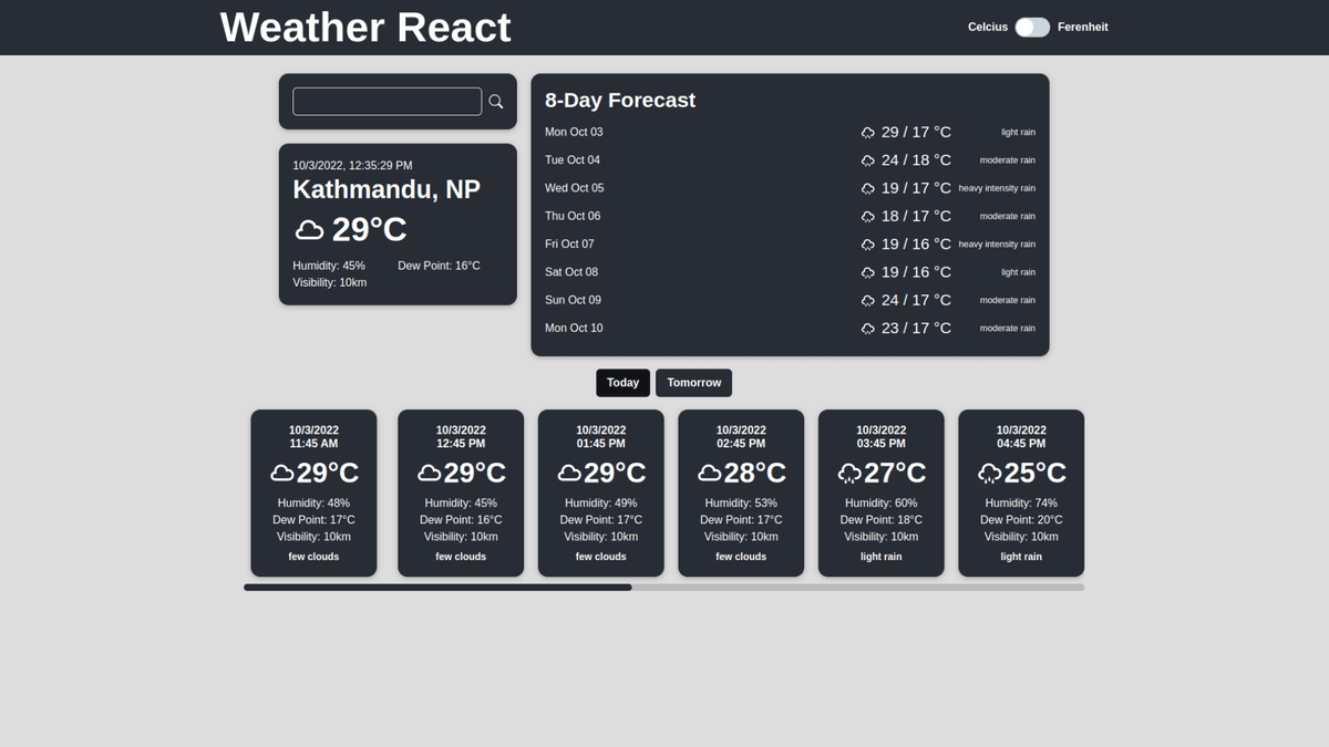 Thumbnail of Weather React.