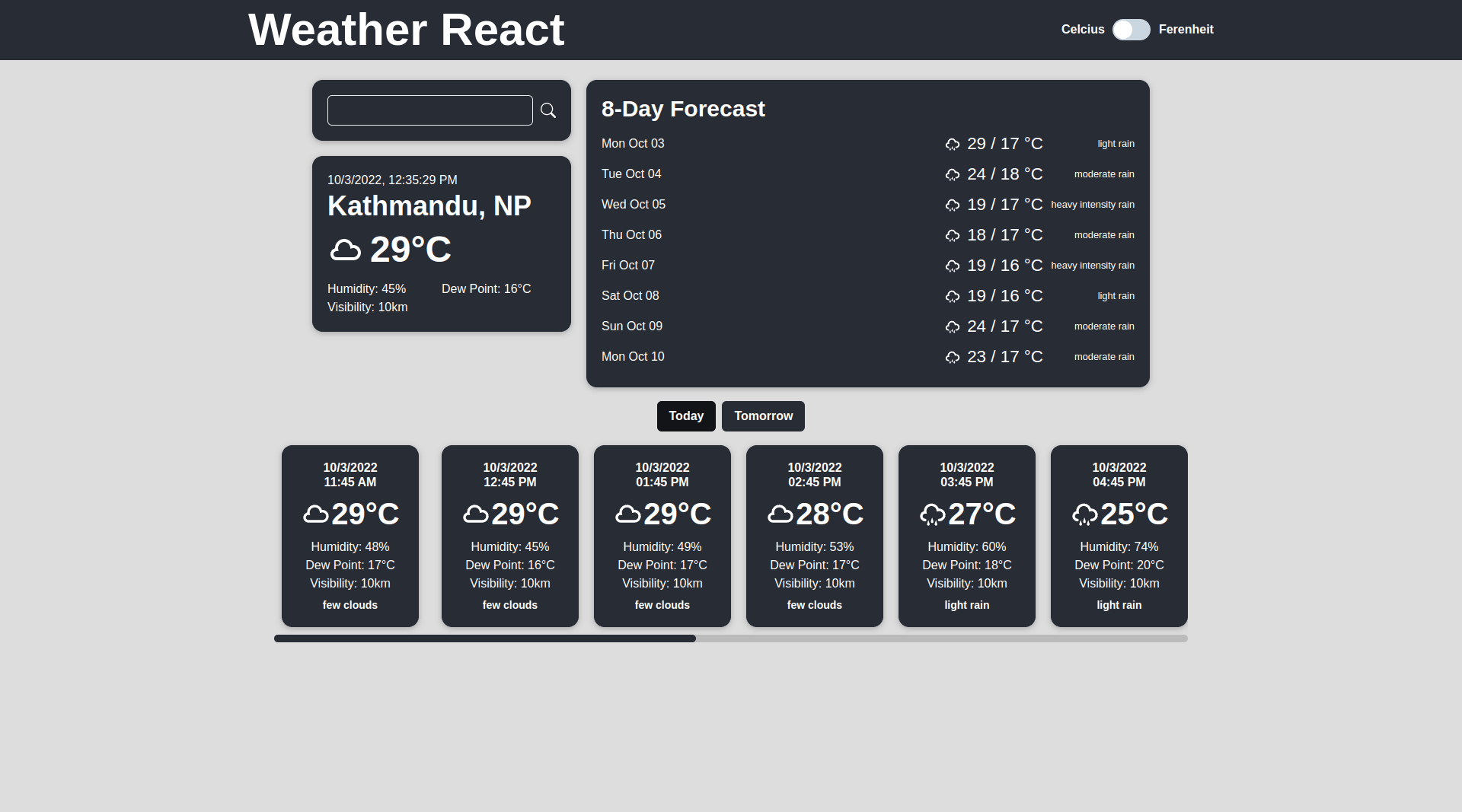 Thumbnail of Weather React.